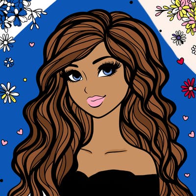 pretty woman with long wavy hair