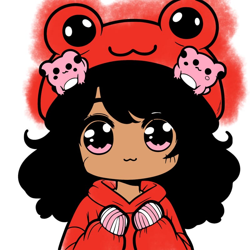 a girl wearing frog hat and some frog socks