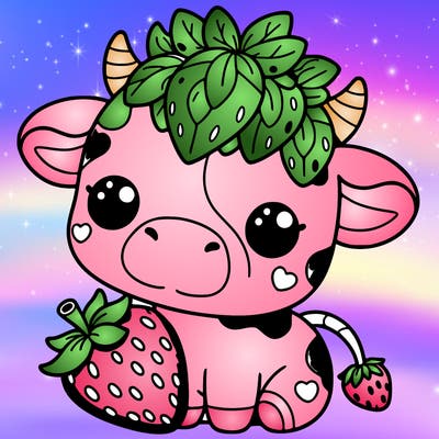 cute strawberry cow