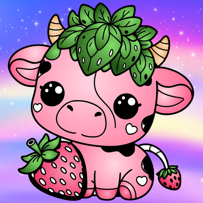 cute strawberry cow