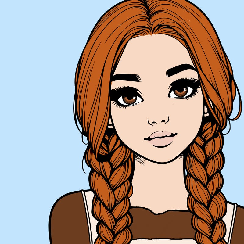 realistic girl with braids
