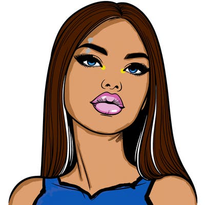 realistic woman with full lips