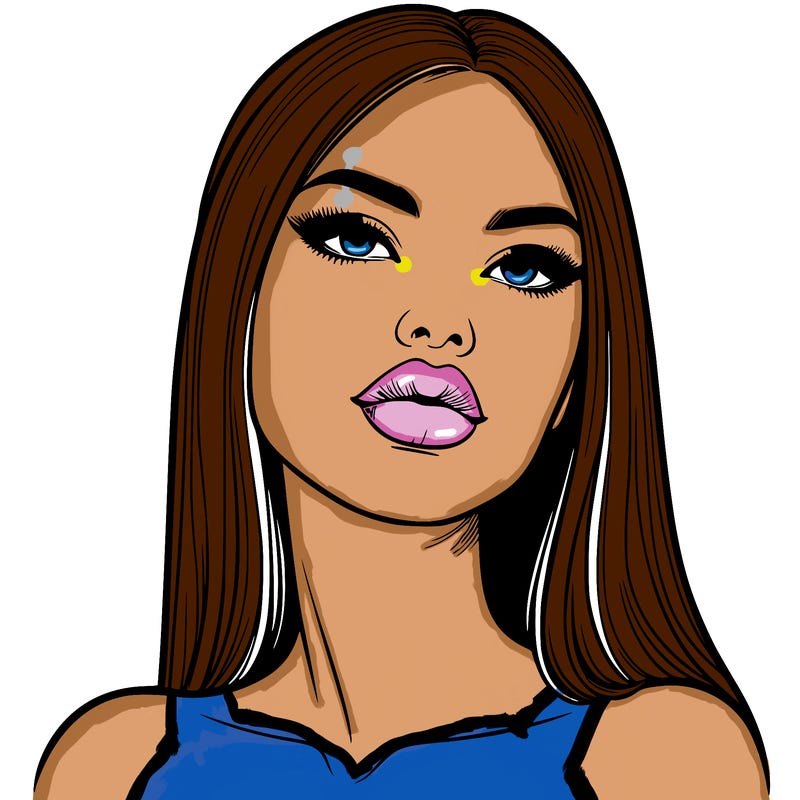 realistic woman with full lips