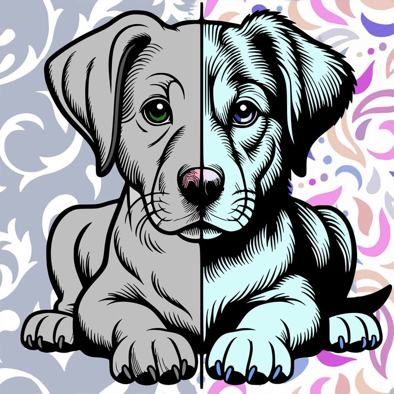 realistic dog split picture