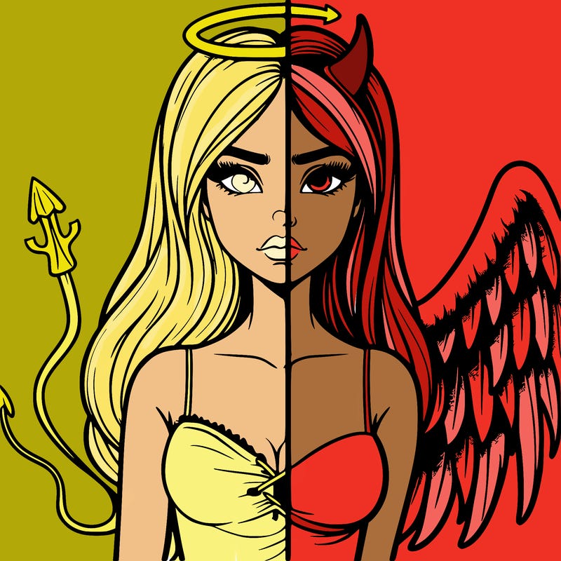 devil vs angel realistic girl