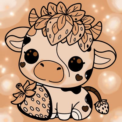 cute strawberry cow