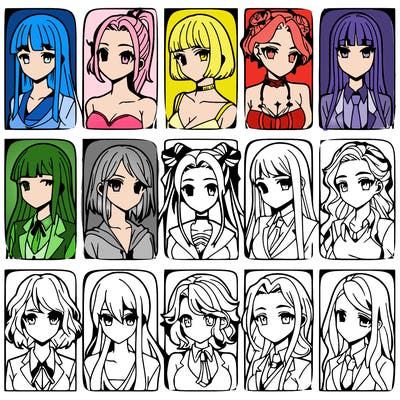 girls that look diffrent anime