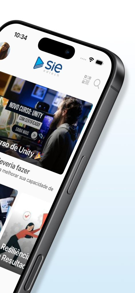 Meus Cursos Online - Home screen of the Meus Cursos Online app showing available video courses and certificates.
