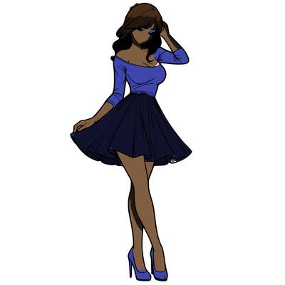 realistic woman in a short dress