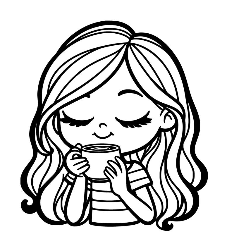 girl drinking coffee