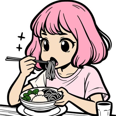 a girl eating food