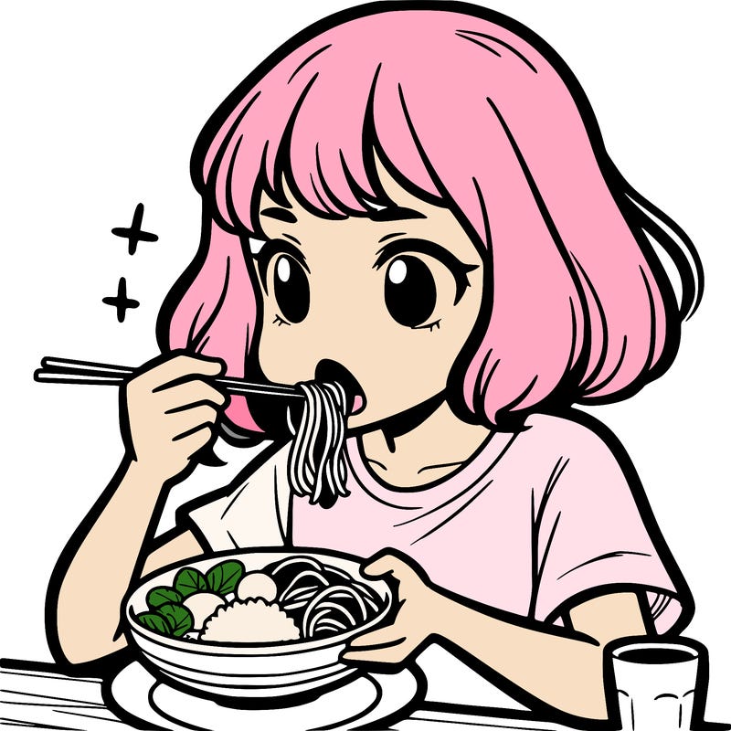 a girl eating food