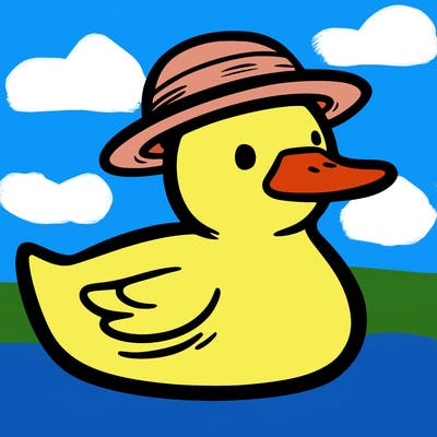 duck with human hat