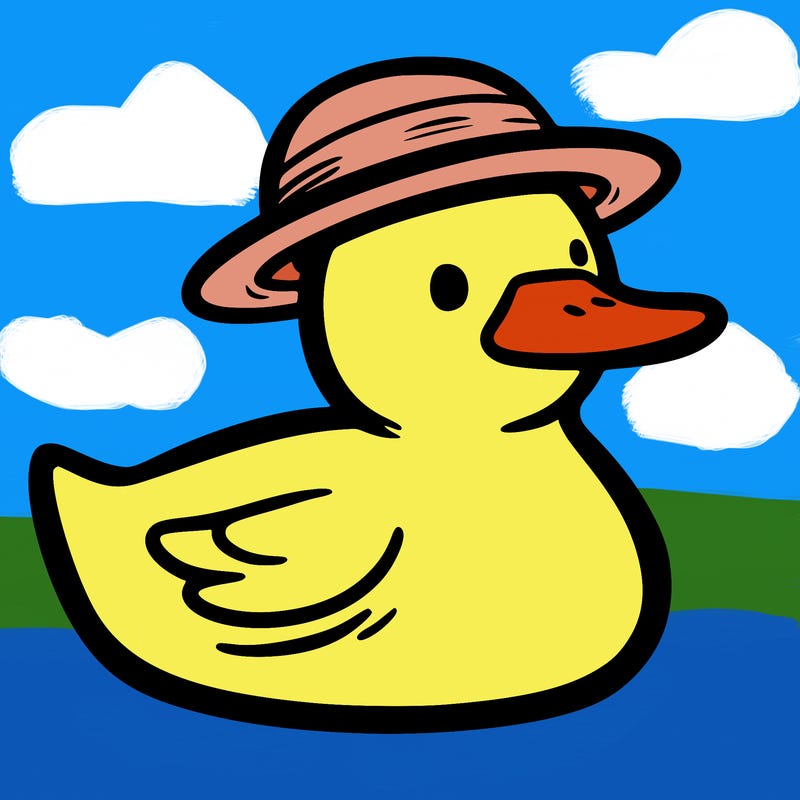duck with human hat