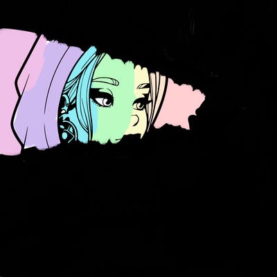 a realistic girl, spray painting