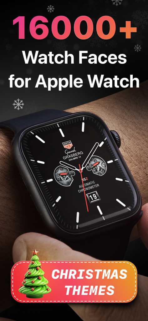 Watch faces app for Apple Watch featuring over 16000 designs and Christmas themes