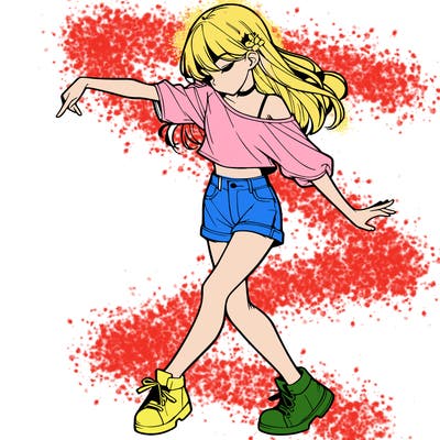 realistic girl danceing