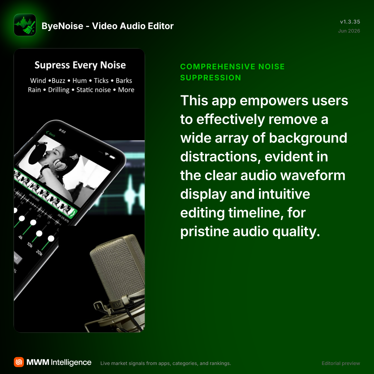 ByeNoise - Video Audio Editor - Photo & Video App | MWM