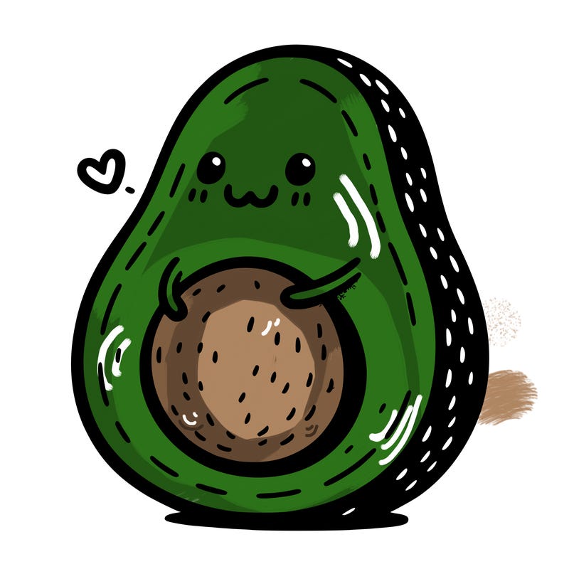 an avocado hugging an avocado