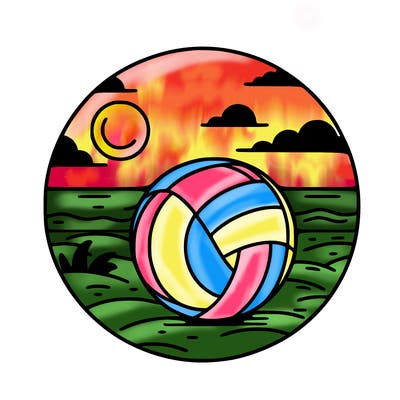 volleyball on a beach