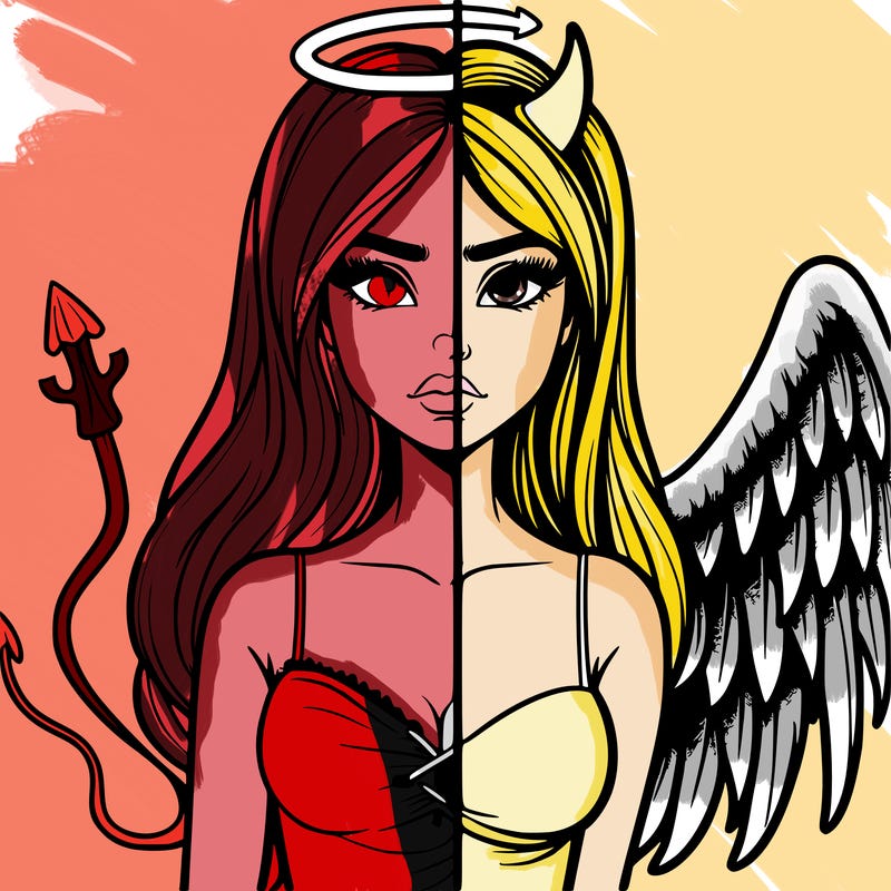 devil vs angel realistic girl