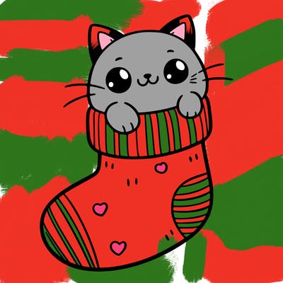 cute cat in a sock
