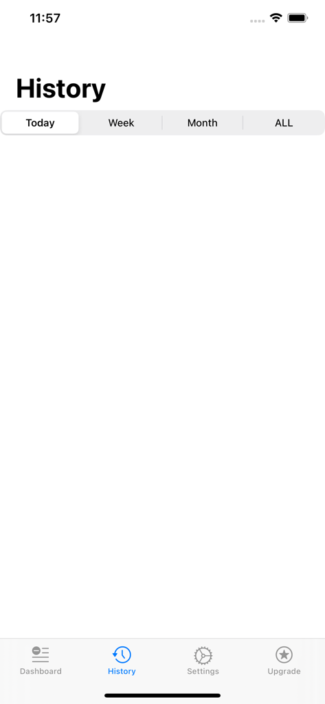 Unfriend Finder - Friend Track - Screenshot of the history section in Unfriend Finder app with tabs for today week month and all friend activity