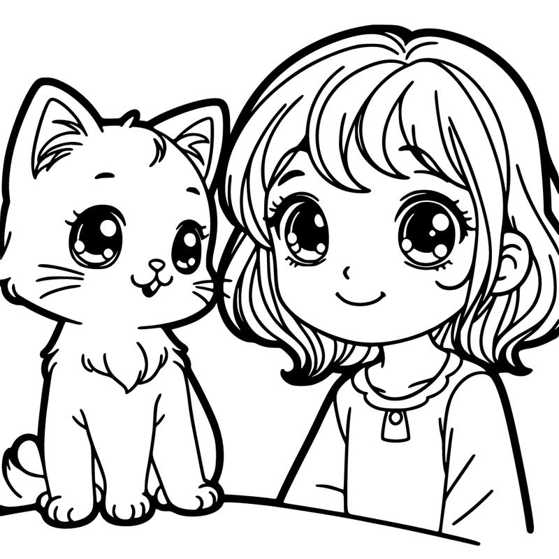 girl with a cat