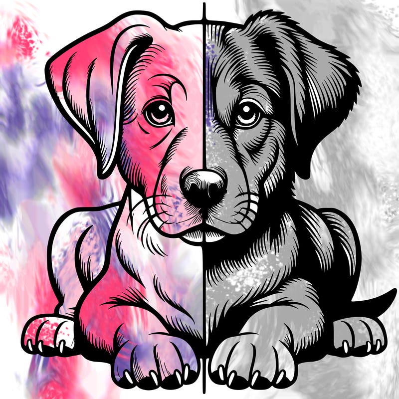 realistic dog split picture