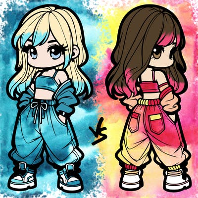 girl in crop top and baggy pants