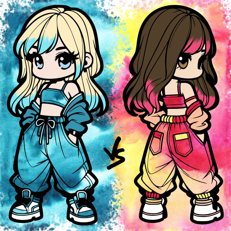 girl in crop top and baggy pants