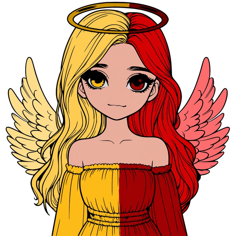 realistic girl with wings and a halo