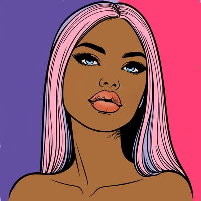 realistic woman with full lips