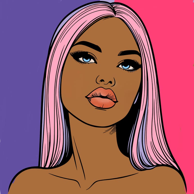 realistic woman with full lips