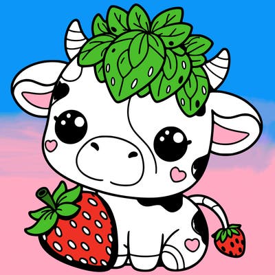 cute strawberry cow