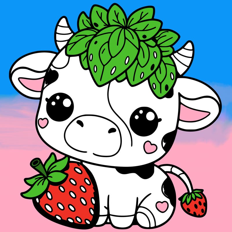 cute strawberry cow
