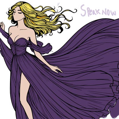 realistic woman in dress flowing the the wind