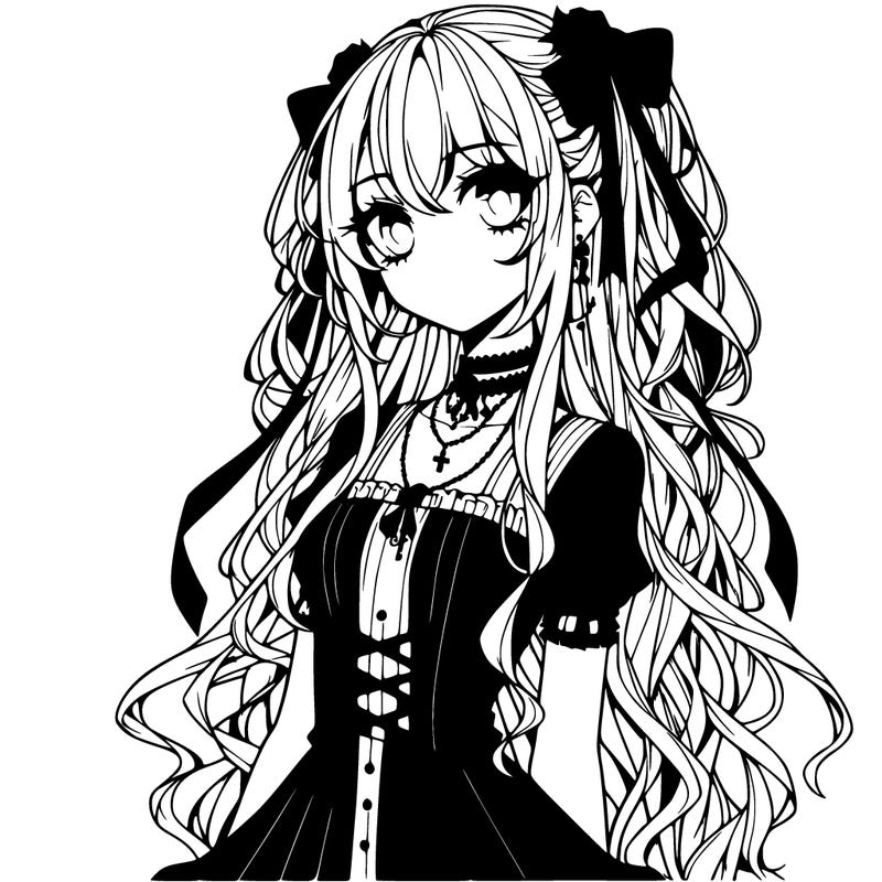 gothic girl anime art