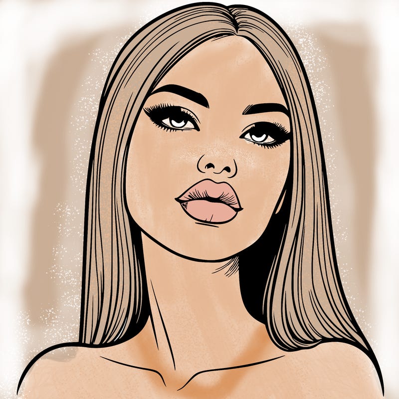 realistic woman with full lips