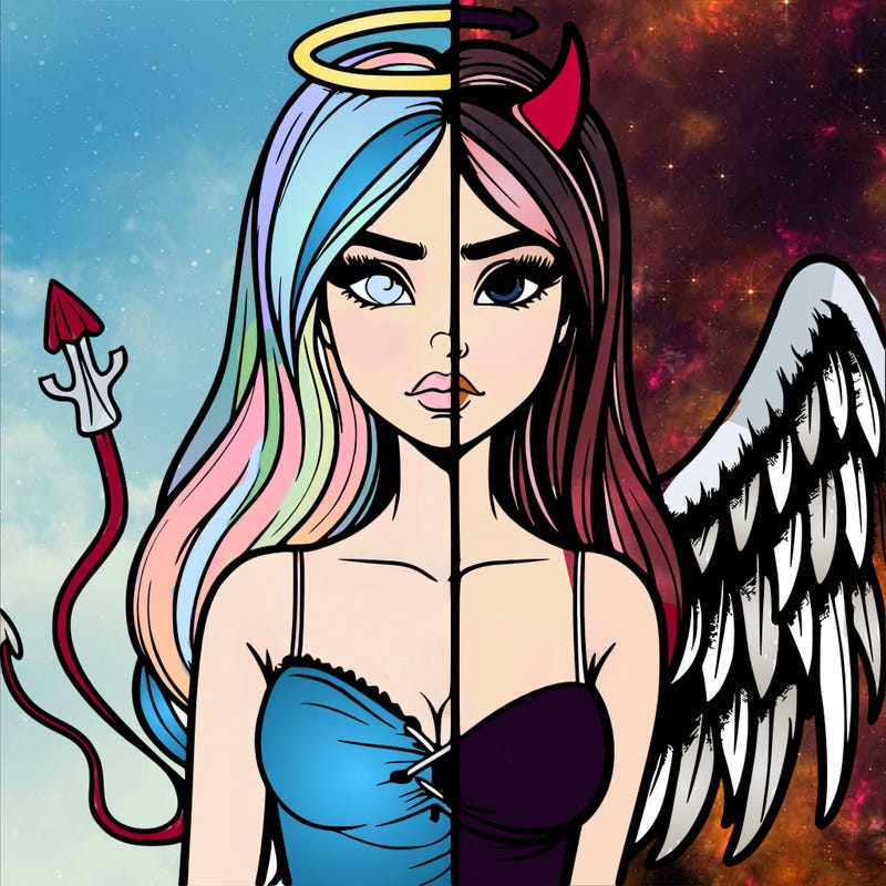 devil vs angel realistic girl