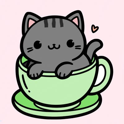 a cat in a cup