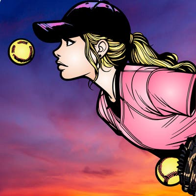 realistic softball player