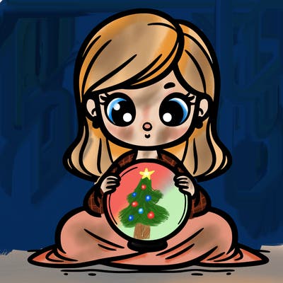 girl with a glowing orb