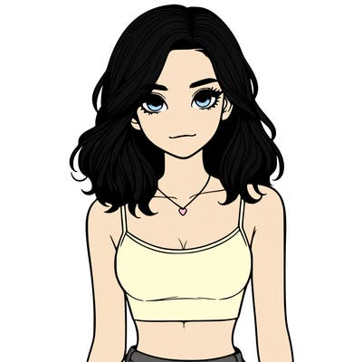 realistic girl with crop top