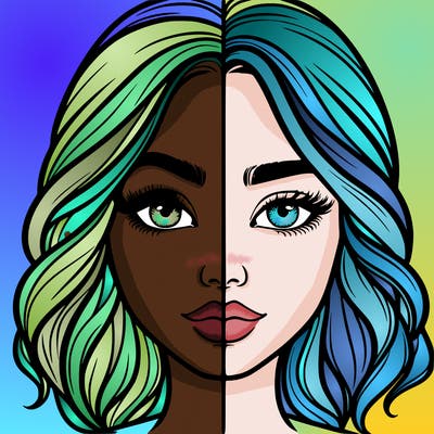 realistic girl split half