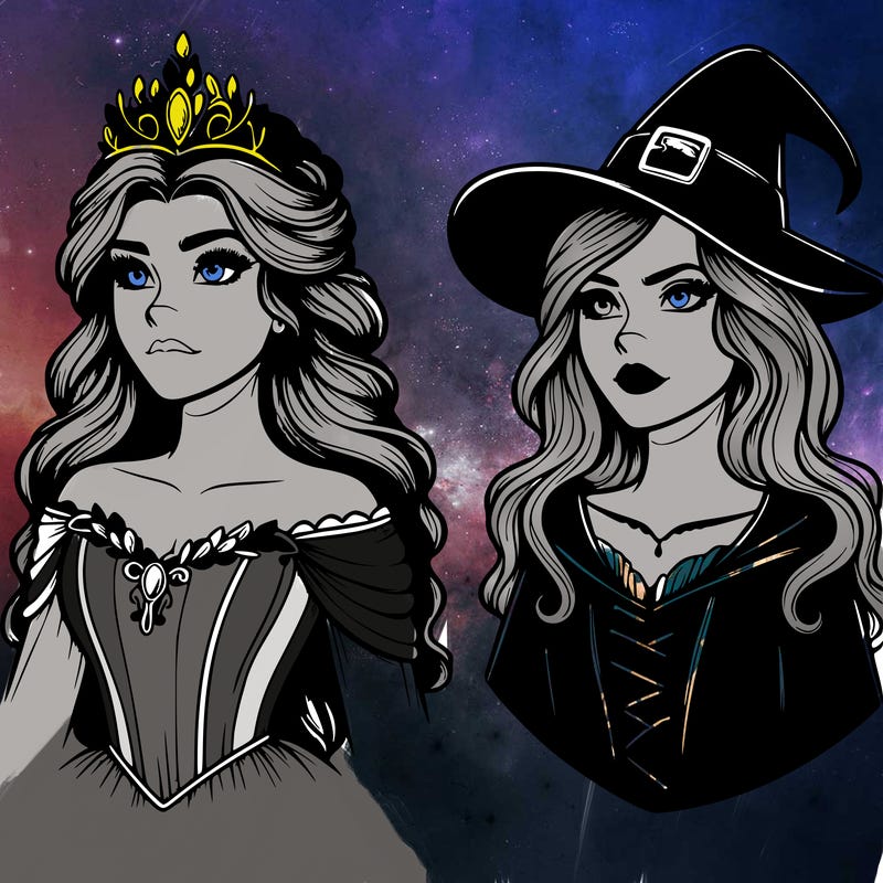 princess and witch realistic