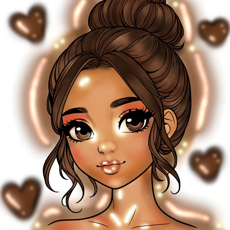 realistic pretty girl with hair in bun