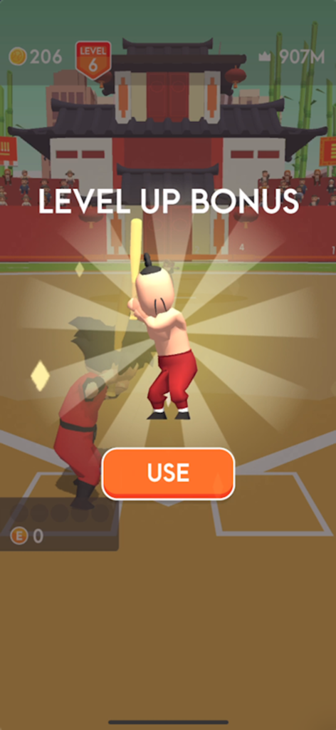 Kung Fu Ball! - BaseBall Game - Level up bonus screen in Kung Fu Ball baseball game