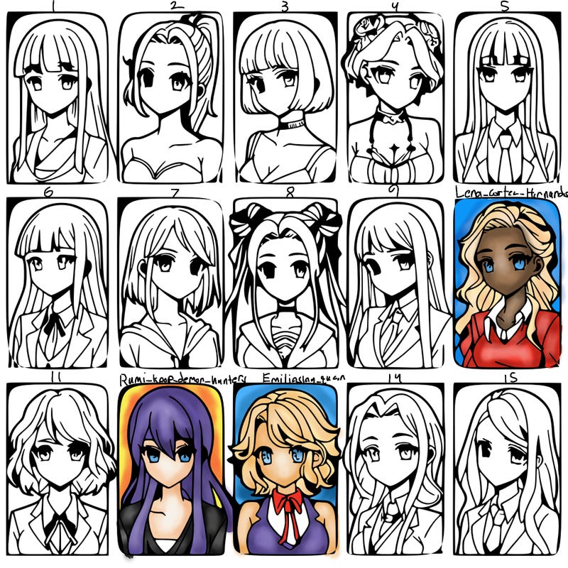 girls that look diffrent anime