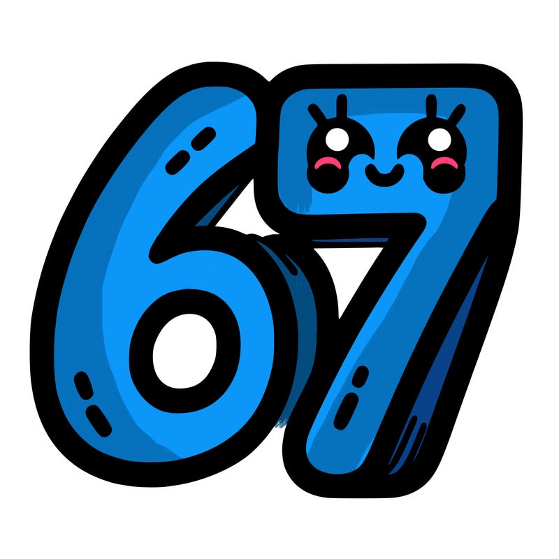 the numbers 67